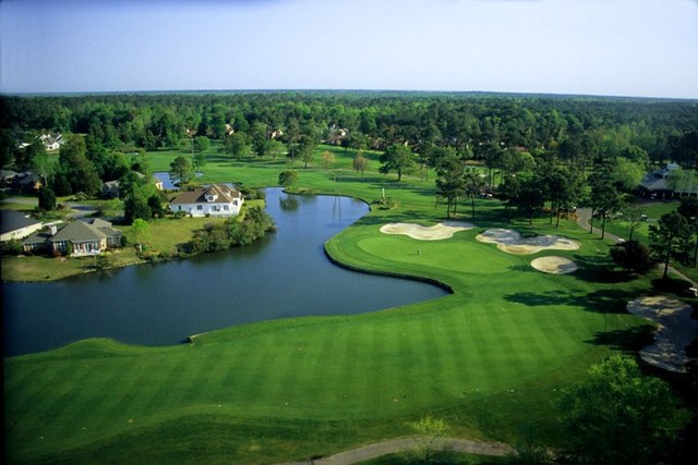 The par 6 18th hole at Farmstead is one of America's most fun holes to play